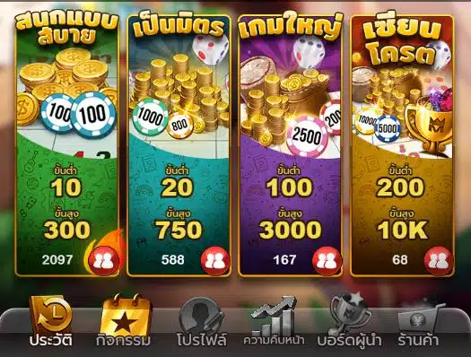 ห้องเกม สำหรับ ทดลองเล่นไฮโล ไทย